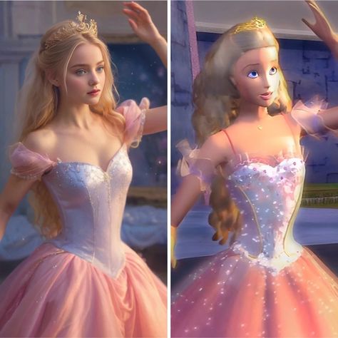 Barbie Odette Dress, Barbie Princess Cosplay, Old Barbie Movies Aesthetic, Barbie Starlight Adventure, Barbie And The Nutcracker, Pictures Of Barbie, Barbie Cosplay, Barbie Nutcracker, Barbie Fairy