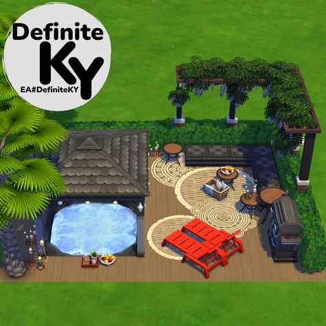 Sims 4 Deck Ideas, The Sims 4 Backyard Ideas, Sims 3 Houses Plans, Grill Deck, House Flipper, Sims Freeplay Houses, House Flippers, Sims Ideas, Casas The Sims 4