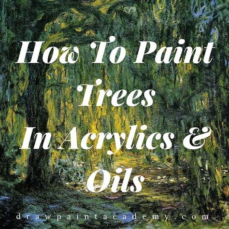 Paint Trees, Oil Painting Trees, Landscape Painting Tutorial, Oil Painting Inspiration, Oil Painting Tutorial, Acrylic Painting Lessons, Oil Painting Techniques, Acrylic Painting Tips, Acrylic Painting For Beginners