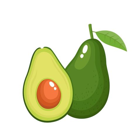 Avocado Clipart, Crocodile Cartoon, How To Draw Anything, Avocado Cartoon, Png Images Free, Cartoon Fruit, Avocado Fruit, Food Cartoon, Vector Food