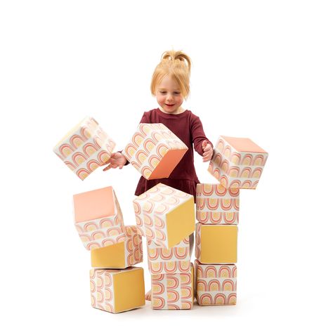 PRICES MAY VARY. Soft, Safe and Stylish Blocks - Set of 12 soft blocks for toddlers. Sturdy foam fill covered in soft vegan leather. Gentle and lightweight for baby toys and durable for bigger kids. Explore Developmental Skills and Free Play – JumpOff Jo’s soft foam block toys are fun for imaginative play, hand-eye coordination, balance practice, dexterity, fine and gross motor development. Counting, Colors, Shapes and Design – Just right for preschool, pre-K and daycare and at home play and lea Best Toddler Toys, Blocks For Toddlers, Toddler Girl Toys, Soft Blocks, Toys For Babies, Sustainable Toys, Baby Snacks, Kids Blocks, Foam Blocks