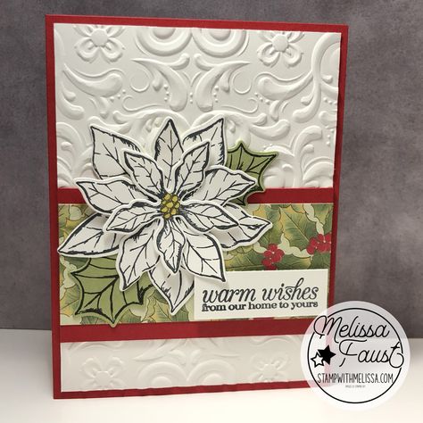 Stampin Up Poinsettia, Tuesday Christmas, Poinsettia Cards, Stamped Christmas Cards, Stampin Up Christmas Cards, Christmas Card Crafts, Poinsettia Flower, Frame Card, Card Crafts