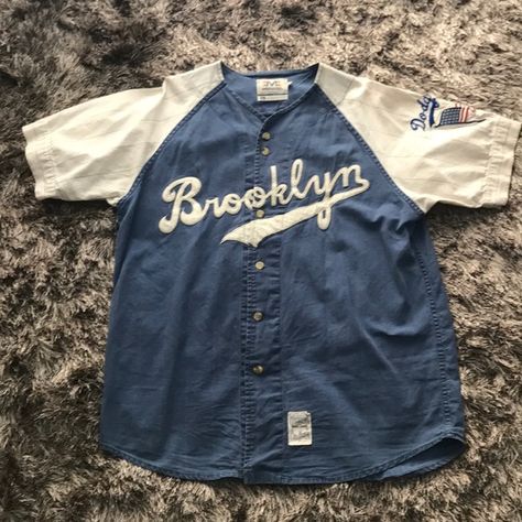 Dodger Jersey, Vintage Baseball Jersey, Baseball Jersey Outfit, Vintage Brooklyn, Senior Class Shirts, Baseball Shirt Designs, Harley Shirts, Class Shirt, Vintage Versace