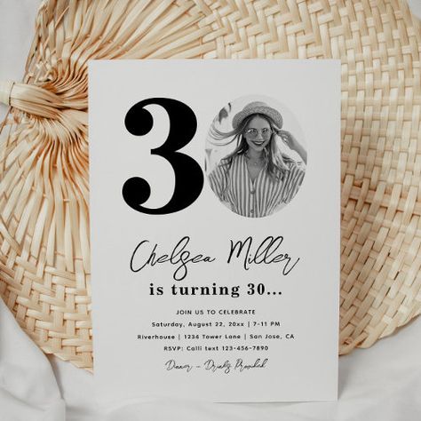 $3.03 | 30th Birthday Party Invitation | 30th Birthday - minimalist 30th birthday, printed 30th birthday invitations, simple 30th birthday, photo 30th birthday invitations, digital 30th birthday invitation, black and white 30th birthday, 30th birthday invitations, printed 30th birthday party, women's 30th, men's 30th birthday Black And White 30th Birthday, 30th Birthday Party Women, Mens Birthday Party Invitations, 30th Birthday Party Invitations, Dinner Party Invitations, Messages For Friends, 30th Birthday Party, Mens Birthday Party, 30th Birthday Invitations