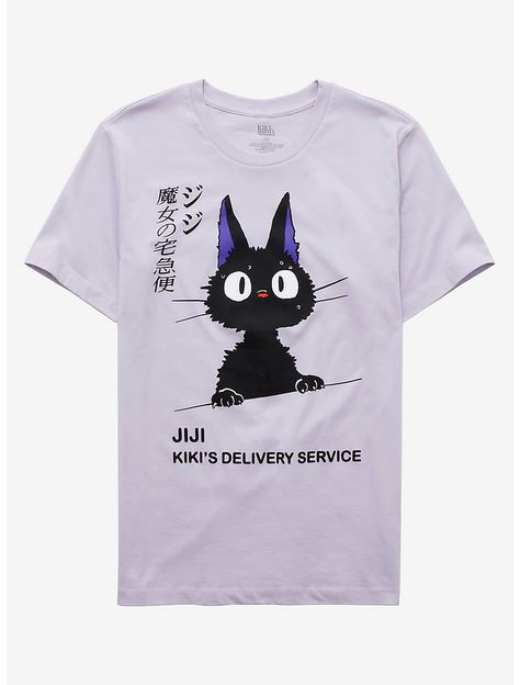 Studio Ghibli Kiki's Delivery Service Jiji Kanji Women's T-Shirt - BoxLunch Exclusive Studio Ghibli Kiki's Delivery Service, Kawaii Tshirt, Ghibli Kiki's Delivery Service, Kikis Delivery Service, Kiki Delivery, Kiki's Delivery Service, Anime Tees, Loungefly Bag, Character Graphic