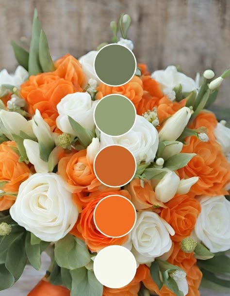 Sunset Orange Wedding Color Palettes, Tangerine Wedding Colors, Color Palette For Orange, Orange And Gold Wedding Theme, Colors That Go With Orange, Wedding Color Summer, Orange Color Pallet, Fall Colors Palette, Spring Color Schemes