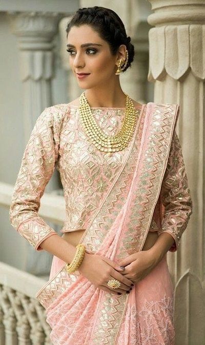 Latest 45 Long Length Blouse Designs for Sarees and Lehengas (2022) Full Sleeves Saree Blouse, Long Saree Blouse, Trendy Saree Blouse Designs, Long Saree Blouse Designs, Long Blouse Saree, High Neck Blouses, Long Sleeve Saree Blouse, Long Sleeve Blouse Designs, Print Blouse Design