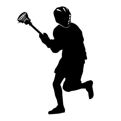 Guy Lacrosse Silhouette Sports - Vinyl Wall Art Decal for Homes, Kids Rooms, Nurseries, Preschools, Kindergartens, Elementary Schools, Middle Schools, High Schools, Universities, Colleges | Dana Decals Lacrosse Silhouette, Printable Silhouettes, Lacrosse Decorations, Nola Cooler, Lacrosse Party, Wall Stickers Sports, Lacrosse Quotes, Sports Vinyl, Sports Banquet