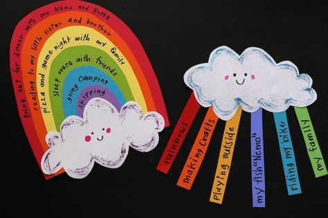 Kindness Rainbow Craft, Kindergarten Rainbow Craft, International Day Of Happiness Activities, Happiness Day Activities, All About Me Rainbow Craft, Joy Crafts For Kids, Joy Activities For Kids, Happiness Activities For Kids, Happiness Day Ideas