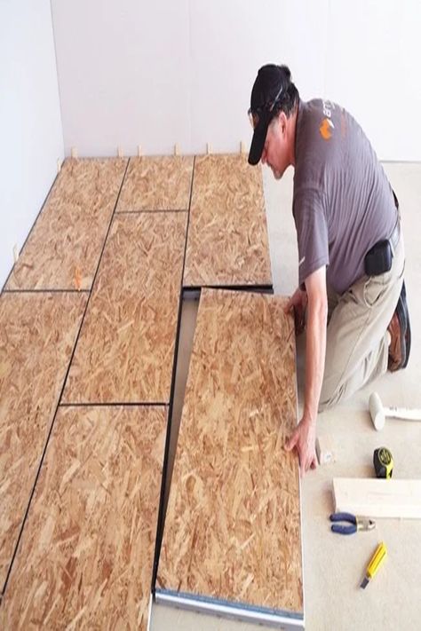 Basement Refinishing, Oriented Strand Board, Basement Finishing, Diy Basement, Small Bedrooms, Waterproofing Basement, Basement Apartment, Small Basements, Basement Makeover