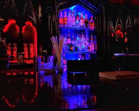 Vampire Nightclub Aesthetic, Goth Club Interior, Goth Bar Aesthetic, Vampire Club Aesthetic, Goth Restaurant, Goth Club Aesthetic, Hedonism Aesthetic, Dark Bar Aesthetic, Goth Nightclub