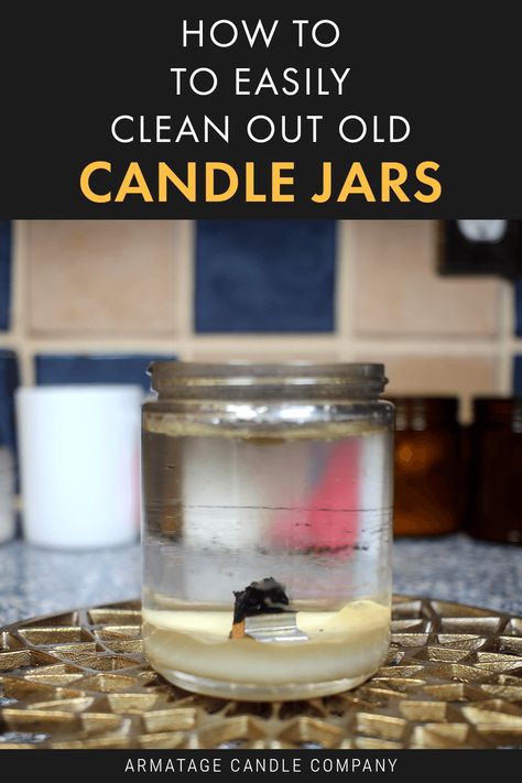 Clean Candle Jars, Recycled Candle Jars, Reuse Candle Jars, Homemade Candle Recipes, Candle Diy Mason Jar, Candle Reuse, Old Candle Jars, Diy Candles Homemade, Wax Candles Diy