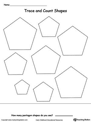 Tracing Different Shape Sizes: Oval, Diamond, Pentagon and Hexagon | MyTeachingStation.com Shapes Tracing, Shape Tracing, Color Worksheets For Preschool, Shape Activities, Hexagon Print, Activity Worksheet, Printable Shapes, Free Kindergarten Worksheets, Pentagon Shape