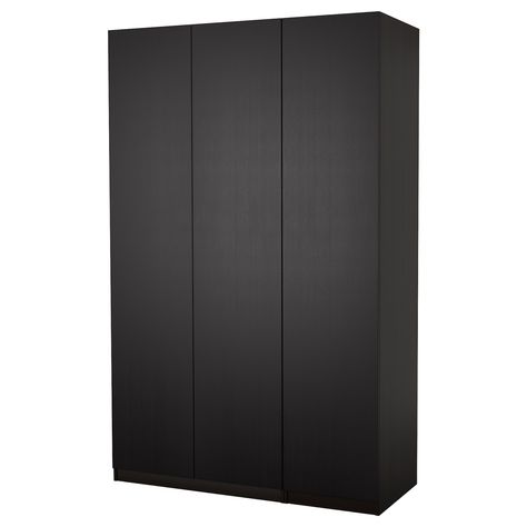 PAX Wardrobe, black-brown, Forsand black-brown stained ash effect, 59x23 5/8x93 1/8". Buy here! - IKEA Ikea Black Wardrobe, Small Room Setup, Powder Coating Wheels, Armoire Ikea, Armoire Pax, Pax System, Ikea Wardrobe, Ikea Pax Wardrobe, Ikea Living Room