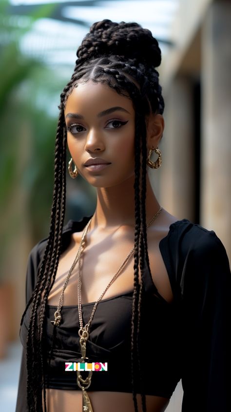 Woman With Braids, Κούρ�εμα Bob, Goddess Braids Hairstyles, Black Chocolate, Fishtail Braid, Hair Creations, Bedroom Headboard, Braided Hairstyles For Black Women, Artistic Hair