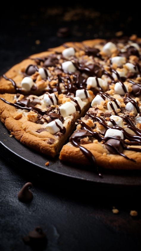 Giant Chocolate Chip Cookie Pizza, Chocolate Chip Deserts, Recetas Aesthetic, Cookie Pizza Recipe, Chocolate Chip Cookie Pizza, Easy Chocolate Chip Cookie, Food Studies, Pizza Cookie, Pizza Cookies