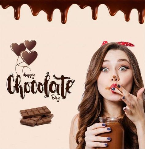 Happy Chocolate Day Wishes, Happy World Chocolate Day, Happy Chocolate Day Images, Good Father Quotes, Chocolate Day Images, Chocolate Facial, World Chocolate Day, Templates Facebook, Happy Kiss Day