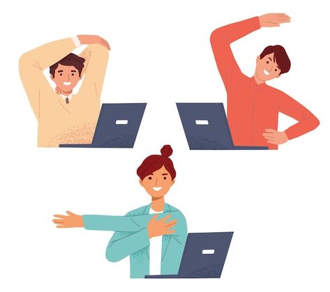 Employee active stretch fatigue cramps m... | Free Vector #Freepik #freevector #office-exercise #person-working #stretch #active-lifestyle