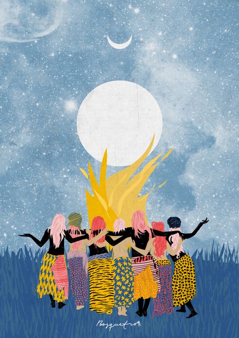 Women Dancing in the Moonlight – Fubiz Media Women Together Art, Women Dancing Together, Distance Reiki, Women Circle, Dancing Woman, Women Dancing, Women's Circle, Dancing In The Moonlight, Sacred Feminine