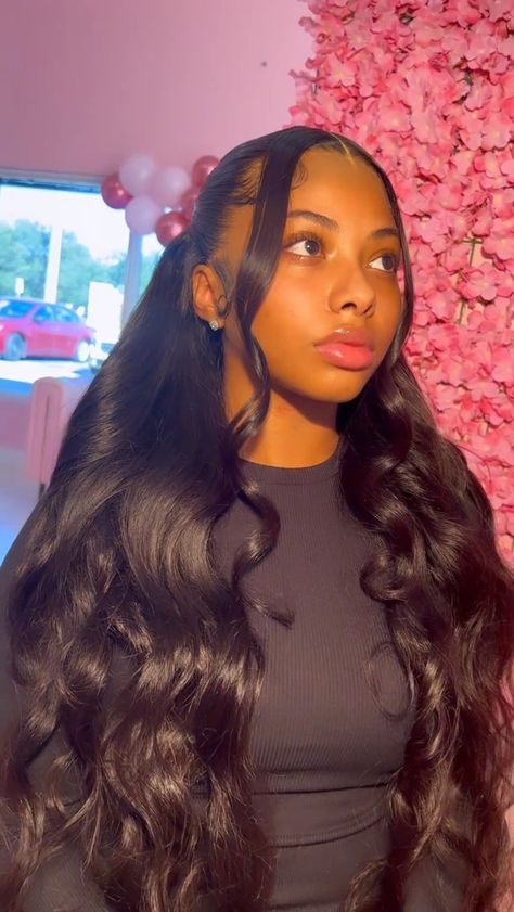 Frontal Wig Hairstyles, Birthday Hairstyles, Quick Weave Hairstyles, Braids Hairstyles Pictures, Frontal Hairstyles, Pretty Braided Hairstyles, Slick Hairstyles, Hair Ponytail Styles, Hair Laid