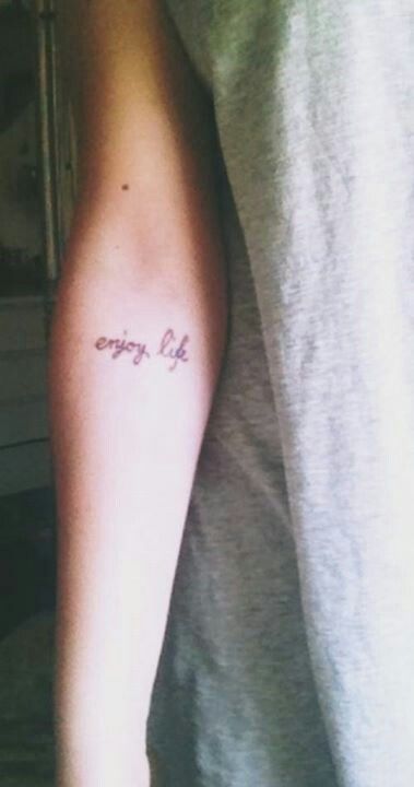 Enjoy life Enjoy Life Tattoo, Quote Tattoos Placement, Red Tattoos, Arrow Tattoo, Tattoo Life, Hip Tattoo, Little Tattoos, Trendy Tattoos, Tattoo Placement