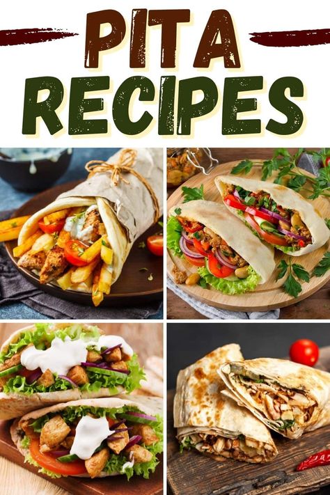 Healthy Pita Recipes, Pita Bread Fillings, Healthy Pita Bread, Chicken Pita Pockets, Pita Pocket Recipes, Pita Bread Sandwich, Pita Wrap, Greek Pita, Pita Recipes