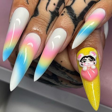 Groovy Nails, Same Same But Different, Same But Different, Rainbow Road, Nails Yellow, Airbrush Nails, Rug Sets, 3d Nails, Nail Tech