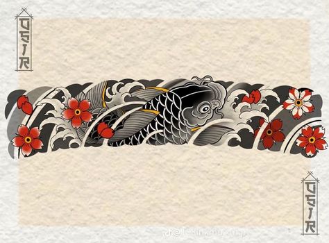 Traditional Tattoo Stencils, Half Sleeve Tattoo Stencils, Band Tattoos For Men, Wrist Tattoo Designs, Black Art Tattoo, Wrist Tattoo Ideas, Samurai Tattoo Design, Band Tattoo Designs, Armband Tattoo Design