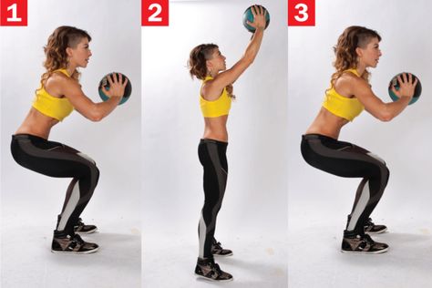 Squat with medicine ball wall slam Arms And Chest Workout, Slam Ball, Flat Tummy Workout, Tummy Workout, Treadmill Workouts, Medicine Ball, Health Conscious, Swimming Workout, Education Design