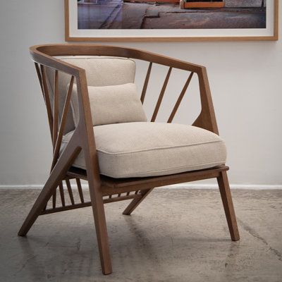 The Victoria Chair is an absolutely stunning piece made from solid wood that uses spindles to create a contemporary and overall attractive form. | Robert Allen Victoria Chair Brown 33.0 x 28.0 x 30.0 in | RALF3915_97739888_97739889 | Wayfair Canada Chairs In Bedroom, Low Seating, Solid Wood Sofa, Art Deco Wood, Wood Chair Design, Curved Chair, Foam Sofa, Wood Furniture Design, Wood Chairs