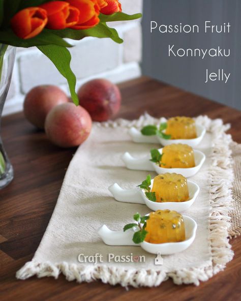 Passion Fruit Konnyaku Jelly - Recipe | Craft Passion • Page 2 of 2 Konnyaku Jelly, Fruit Jelly Recipe, 5 Ingredient Desserts, Agar Jelly, Passionfruit Recipes, Jelly Desserts, Jelly Recipe, Chinese Dessert, Jelly Cake