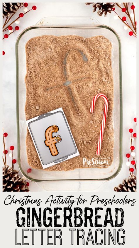 If you are looking for a fun, engaging idea for your christmas lesson plans for preschoolers, you will love this Gingerbread alphabet tracing activity! This hands-on gingerbread activities for preschool is a sensory Christmas activity for preschool, pre-k, toddler, and kindergartten age students is a fun holiday activity for December. Peeps Activities, Gingerbread Activities For Preschool, Christmas Lesson Plans, December Preschool Themes, Gingerbread Man Preschool, Sensory Christmas, Gingerbread Alphabet, Christmas Literacy Activities, Christmas Lesson Plan