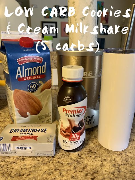 Cookies And Cream Premier Protein Shake, Premier Protein Cookies And Cream Recipe, Cookies And Cream Drink, Premier Protein Recipes, Ww Drinks, Gastric Recipes, Keto Cravings, Low Carb Coffee Creamer, Keto Shake