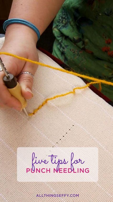 How To Do Needle Punching, Needle Punch How To, How To Make Punch Needle, Needle Punching Patterns, Punch Needle Beginner Pattern, Punch Needle Tutorials, Punch Needle Sizes, Beginner Punch Needle Patterns, Punch Needle Tools