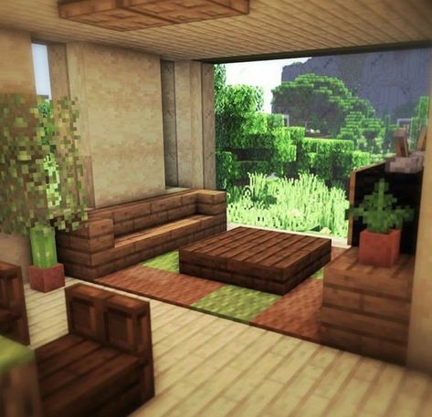 Minecraft Couch, Minecraft Living Room Ideas, Minecraft Cherry Blossom House, Minecraft Village Ideas, Pfp Minecraft, Cherry Blossom House, Minecraft Pfp, Minecraft Living Room, Minecraft Cherry Blossom