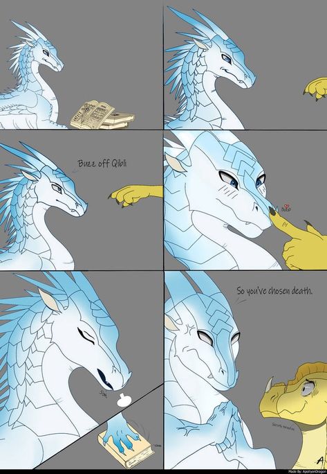 Wings Of Fire Blaze X Glacier, Winter Wof Fanart, Qinter Wof, Wings Of Fire Dragons As Humans, Qibli Wof, Pretty Wings, Invader Zim Characters, Dragon Memes, Wings Of Fire Dragons