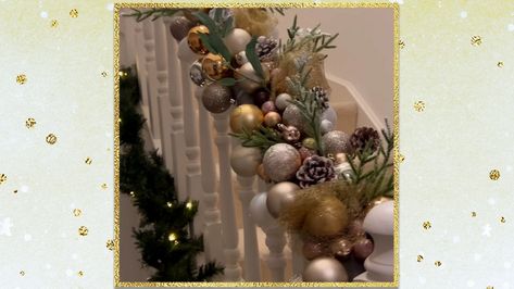 How to make this festive winter railing decoration using a pool noodle Pool Noodle Christmas Mantle, Pool Noodle Christmas Crafts, Pool Noodle Garland, Pool Noodle Christmas, Christmas Floral Arrangements, Pool Noodle, Christmas Mantle, Pool Noodles, December 12