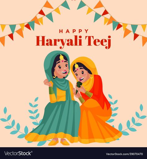 Haryali Teej Poster, Haryali Teej Images, Happy Teej Images, Haryali Teej, Festival Banner Design, Happy Teej, Teej Festival, Festival Banner, Beautiful Words In English