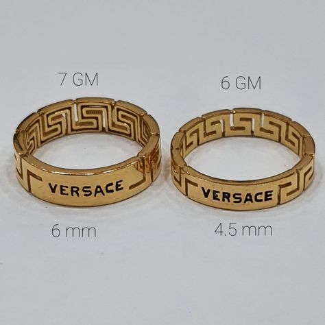 Luxury Yellow Gold Gucci Rings, Versace Gents Ring, Elegant Gucci Yellow Gold Rings, Versace Gold Bracelet, Versace Bangle Gold, Gold Ring Designs, Gold Ring, Ring Designs, Versace