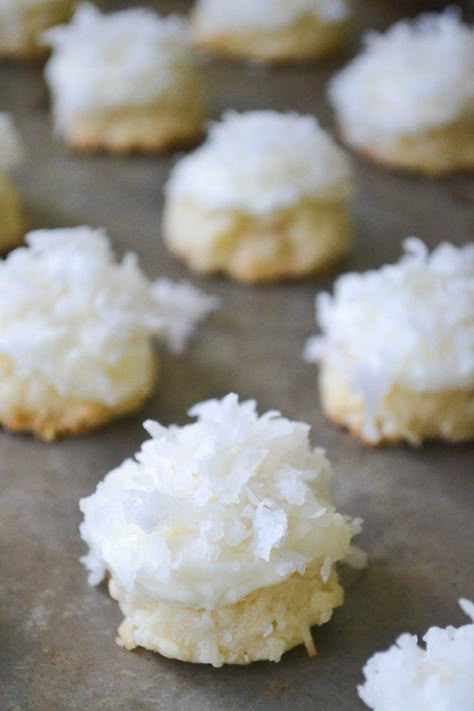 Coconut Snowball Melting Moments | The View from Great Island Coconut Meltaway Cookies, Coconut Snowballs, Melting Moments, Snowball Cookies, Coconut Cookies, Coconut Recipes, Incredible Recipes, Cookie Exchange, Retro Recipes