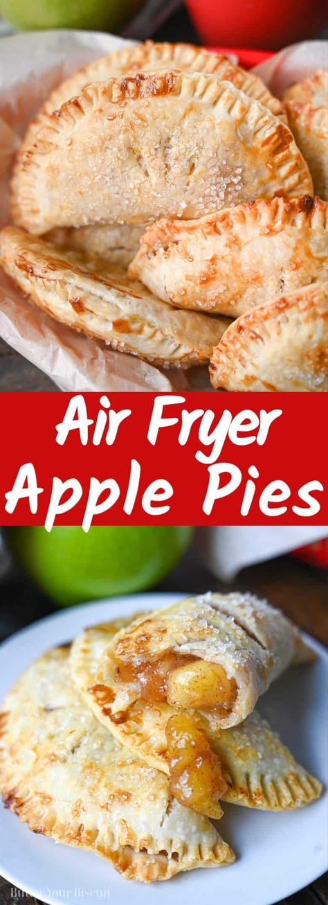 Air Fryer Apple Pies, Christmas Crepes, Air Fryer Hand Pies, Homemade Apple Pie Filling, Hand Pie Recipes, Apple Hand Pies, Apple Fritter, Apple Cookies, Fry Recipes