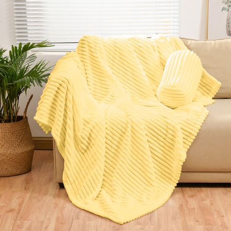 Yellow Blanket, Yellow Throw Blanket, Pattern Sofa, Yellow Flannel, Bed Decoration, Throw Bed, Blanket Picnic, Green Blanket, Yellow Bedding