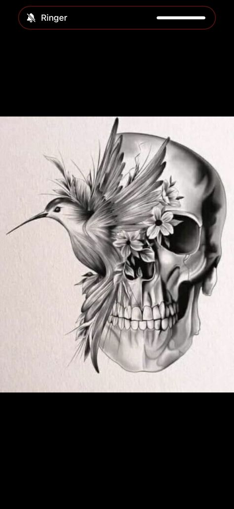 Hummingbird Skull Tattoo, Hummingbird Skull, Sugar Skull Tattoo, Hummingbird Tattoo, Skull Tattoo Design, Sugar Skull, Skull Tattoo, Tatting, Tattoo Designs