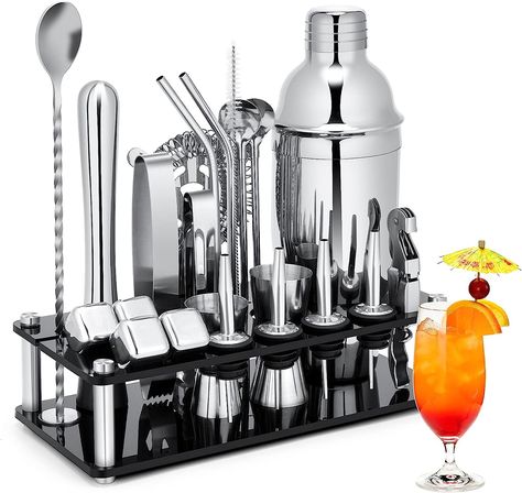 $38.99 Bartending Kit, Bartender Kit, Bar Tool Set, Whiskey Stones, Cocktail Shaker Set, Wine Tools, Cocktail Kits, Cocktail Set, Acrylic Stand