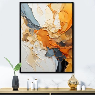 Acrylic Art Inspiration, Abstract Painting Orange, Canvas Bed, Blue Line Art, Orange Artwork, Line Art Abstract, Blue Artwork, Orange Wall Art, College Park