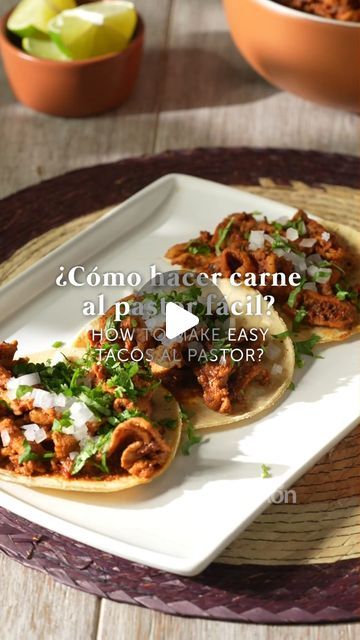 Tacos Pastor, Tacos Al Pastor Recipe, Food Tacos, Tacos Al Pastor, Easy Taco, Fajitas, Mexican Food, Yummy Recipes, Delicious Food