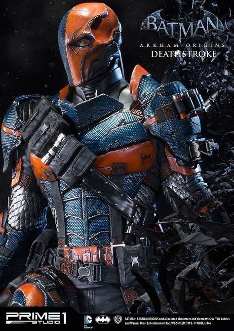 Batman: Arkham Origins Deathstroke Statue by Prime 1 Studio - The Toyark - News Deathstroke Costume, Deathstroke Cosplay, Dc Deathstroke, Deathstroke The Terminator, Soldier Graphic, Prime 1 Studio, Arkham Origins, Killer Croc, Batman Arkham Origins