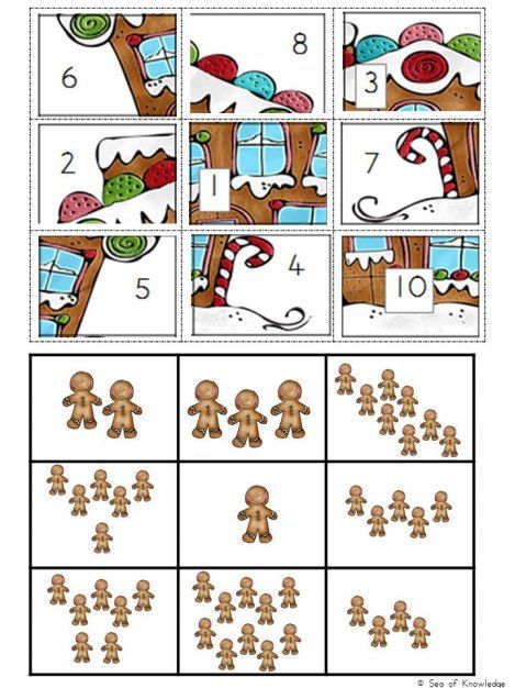 FREE printable puzzle! Kids will count the number of gingerbread men found in each box then paste the matching numeral puzzle piece to build the puzzle. Great Christmas themed math activity! #kids #freeprintable #math #christmas #teachers #math Mystery Pictures Free, Puzzles With Answers, December Kindergarten, Gingerbread Man Activities, Gingerbread Activities, Kindergarten Christmas, Christmas Teaching, Math Puzzles, Christmas Worksheets