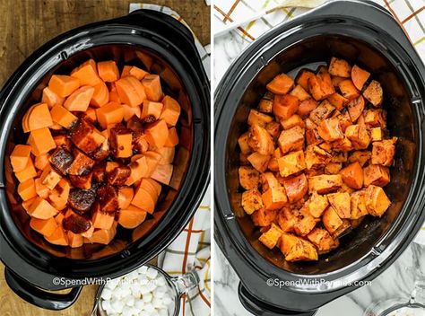 Sweet Potato Casserole Canned Yams, Sweet Potato Soup Slow Cooker, Sweet Potato Casserole Canned, Crockpot Sweet Potato Casserole, Freeze Potatoes, Sweet Potato Casserole Crock Pot, Crock Pot Sweet Potatoes, Cheesy Green Bean Casserole, Sweet Potato Dishes