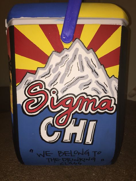 Waltz Steps, Mountain Weekend Cooler, Formal Cooler Ideas, Fraternity Formal, Fraternity Gifts, Arizona University, Theta Chi, Fraternity Coolers, Diy Cooler